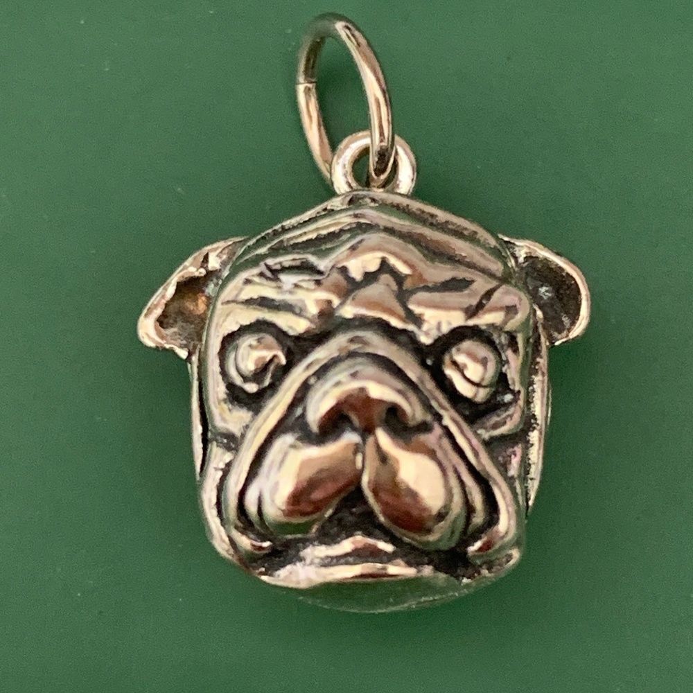 .925 Bulldog Head Sterling Silver Jewelry Charm #dog #UGA